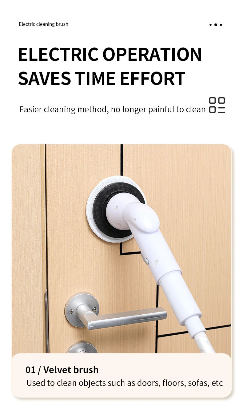 6 in 1 Powerful Electric Cleaning Brush Wireless Spin Scrubber Brush