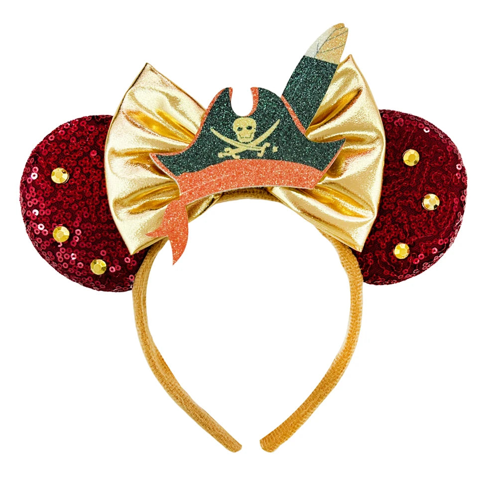 Newest Minnie Ears Headband Halloween Festival Party Sequins Bow Hair Accessories