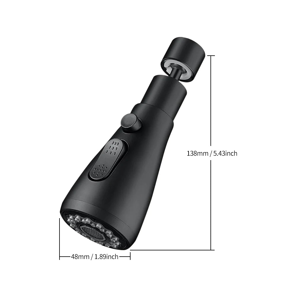 3 Modes Shower Head Kitchen Tap 360° Rotatable Flush High-Pressure Faucet Spray
