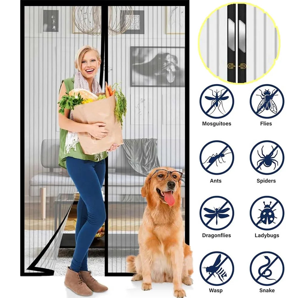 No Punching Magnetic Anti Insects Automatic Ventilation Screen Door Curtain