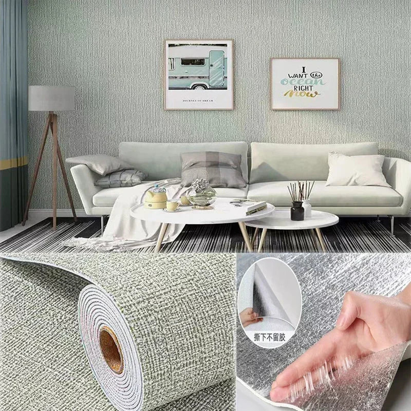 3D Self-Adhesive Linen Wallpaper