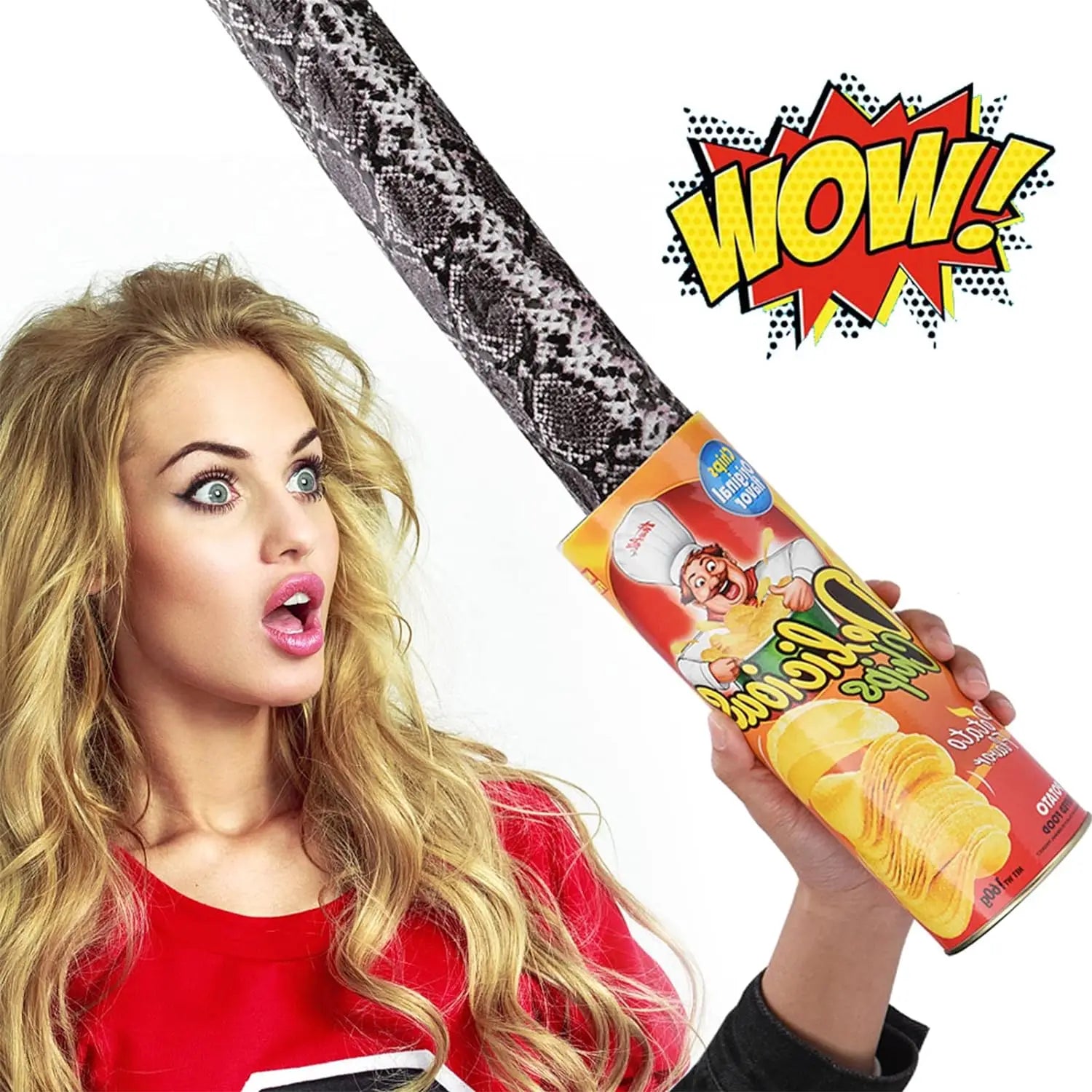 The Potato Chip Snake Can Jump Stage Magic Tricks Spring Snake Toy Jokes in A Can Gift