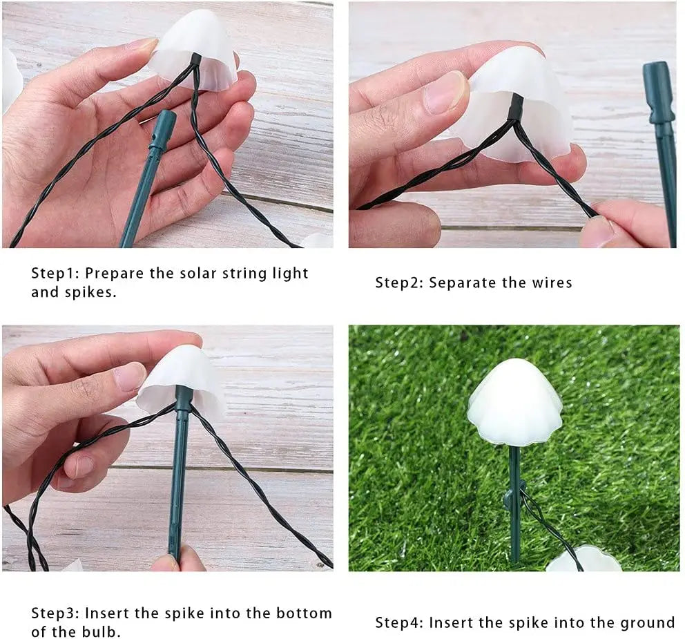 Brighten Up Garden with 10 LED Solar Mushroom Lights!
