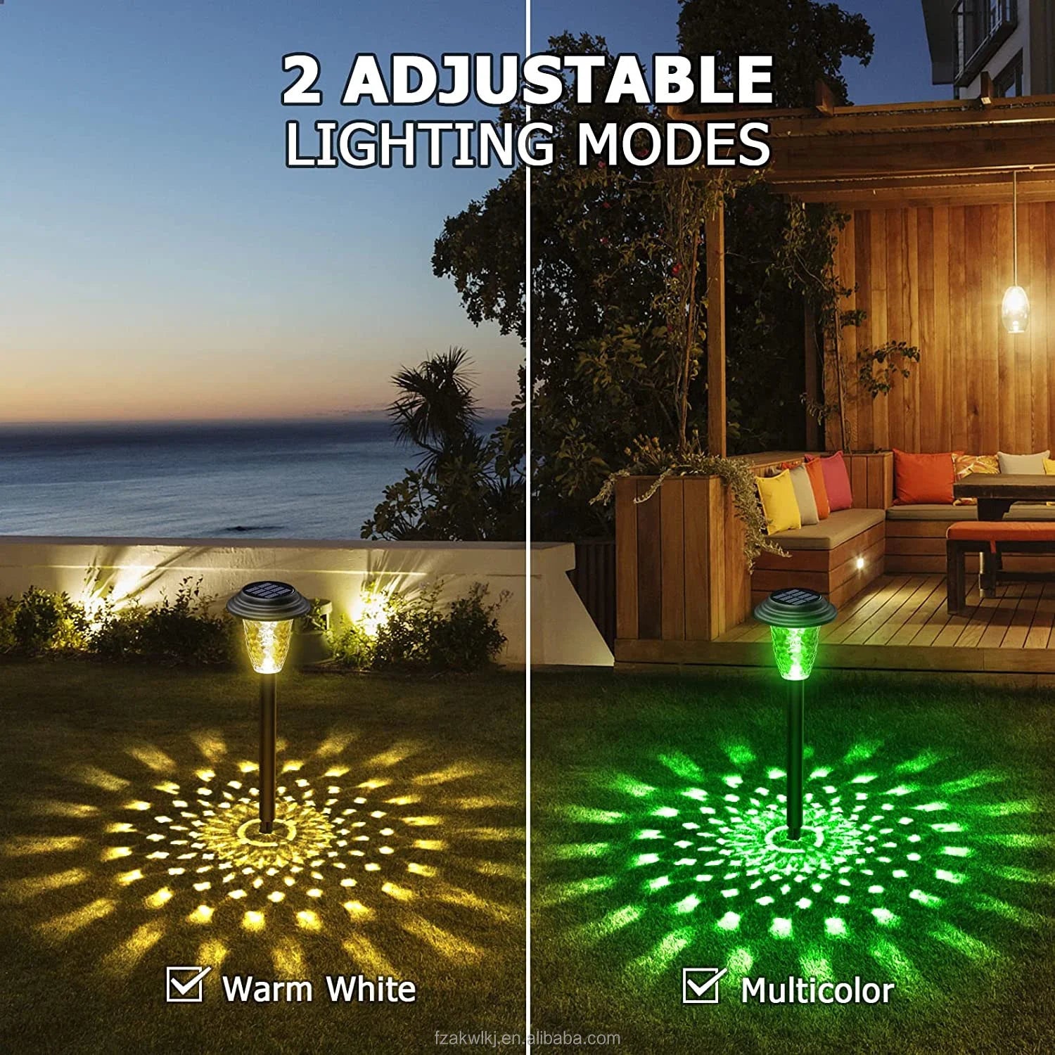 Solar RGB Color Changing Pathway Lights