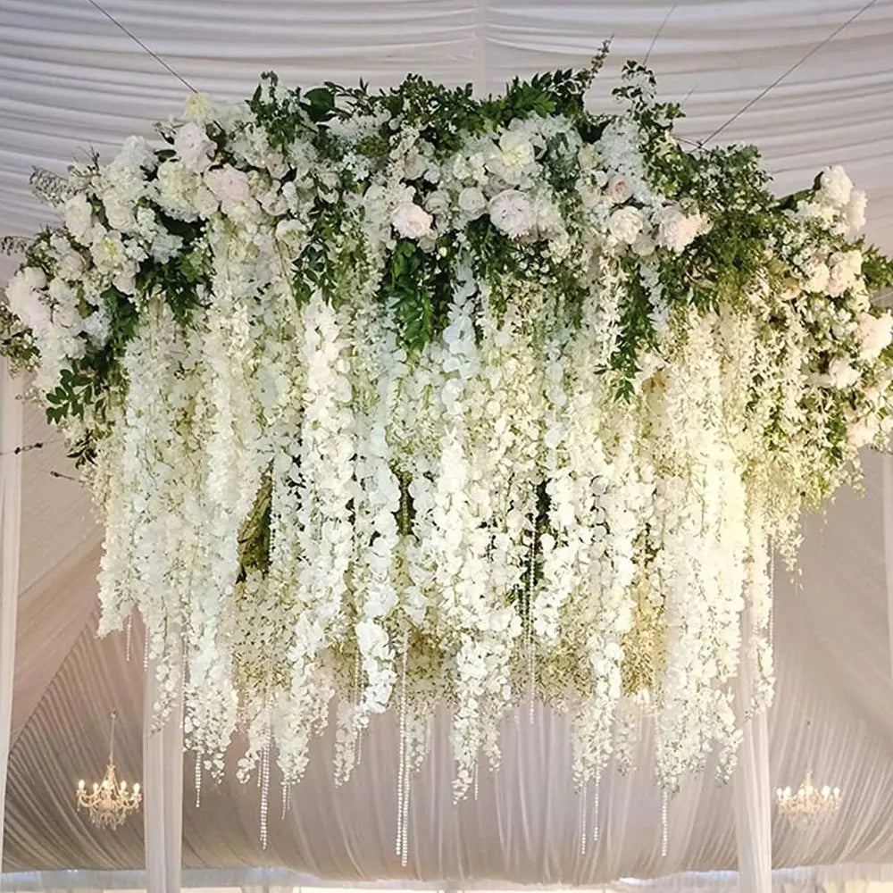 1 pc Artificial Flowers Rattan Home Wedding Celebration Festival Outdoor Garden Wall Yard