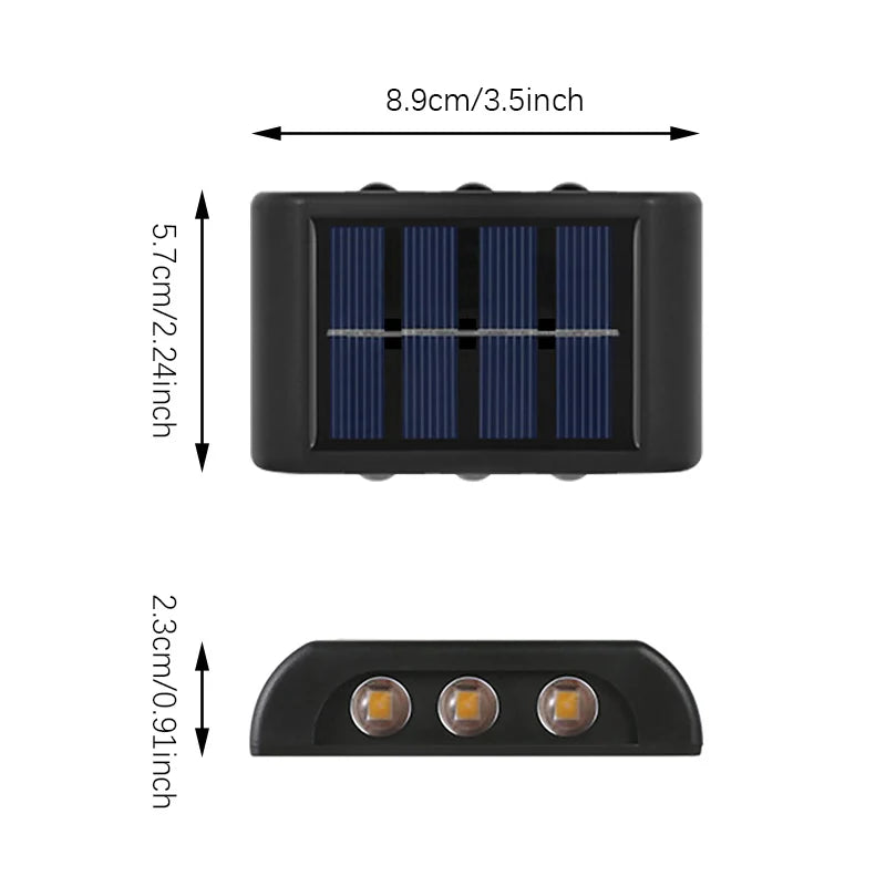 6 LED Outdoor Solar Wall Lights