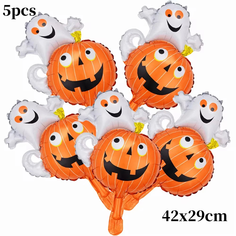 5 PCS Halloween Foil Balloons Cute Black Bat Balloon Halloween Party Props