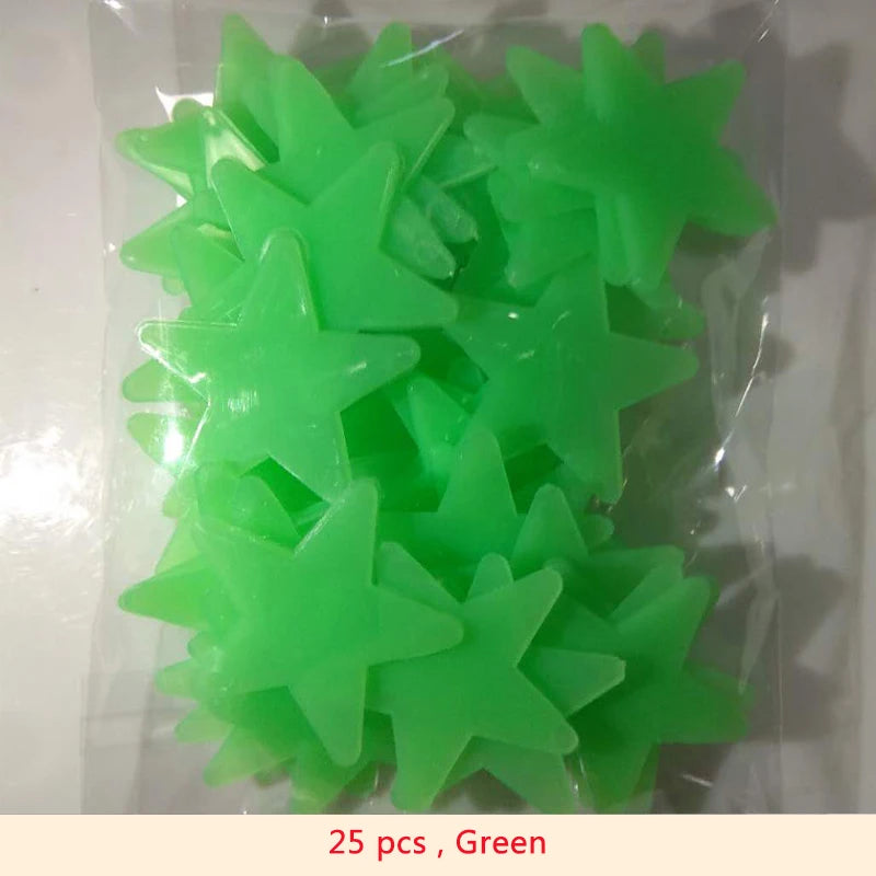 PVC Stars Glow Stickers Luminous In Dark Night Fluorescent Wall Art Decals For Kids