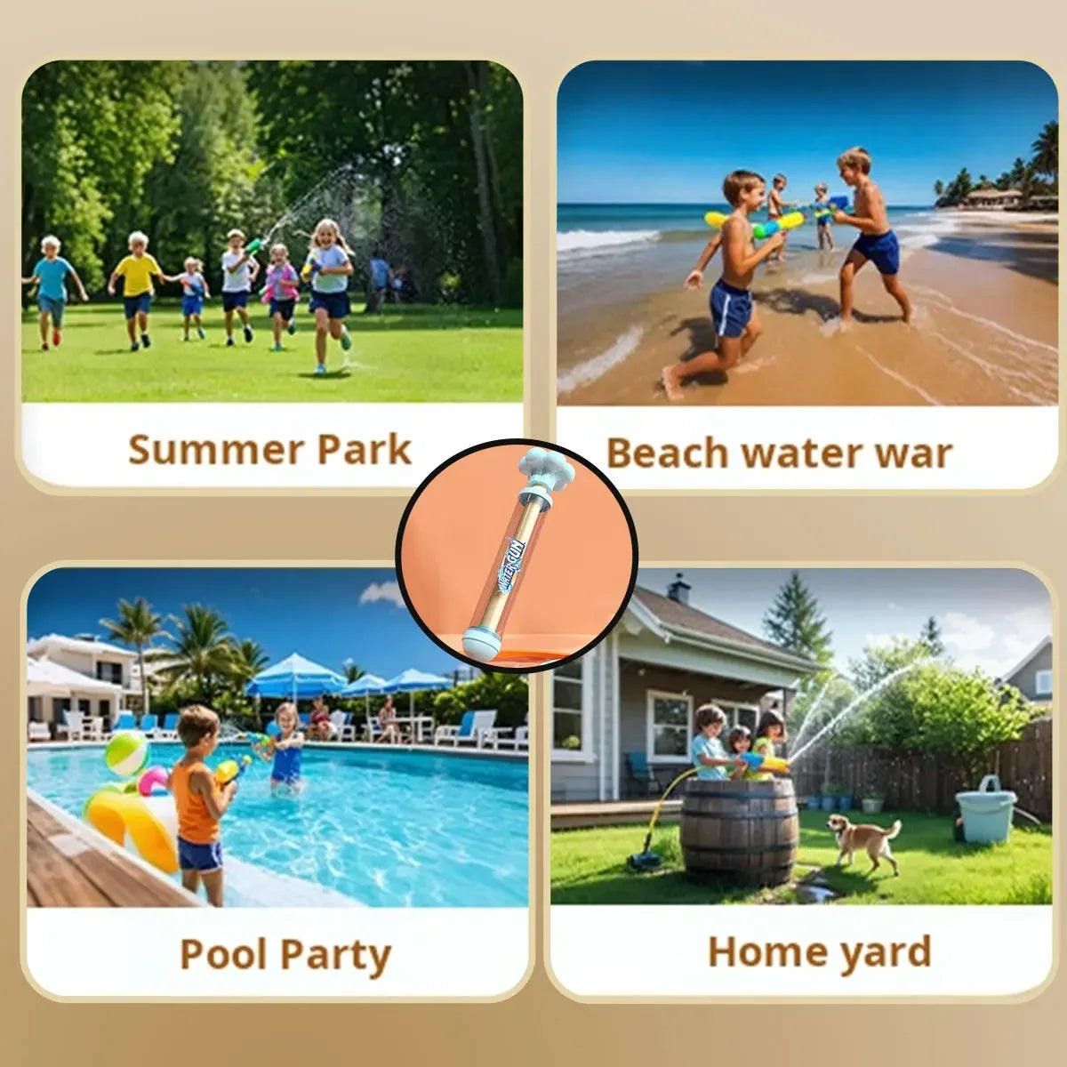 Water Guns for Kids Squirt 3 Types of Nozzles Water Blaster Pistol