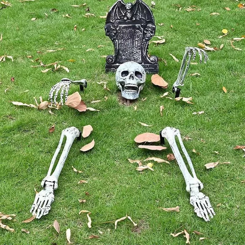 Halloween Home Decor Skeleton Head Outdoor Scary Props Realistic Skull Prank