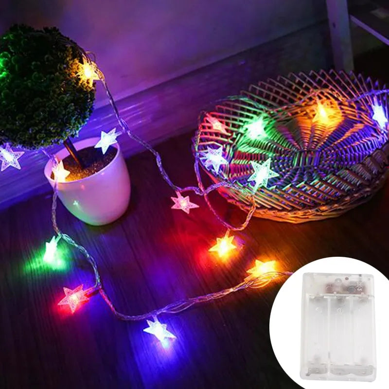 LED String Outdoor Star Chain Lights Bulb Fairy Lights for Home Garden Christmas Decor