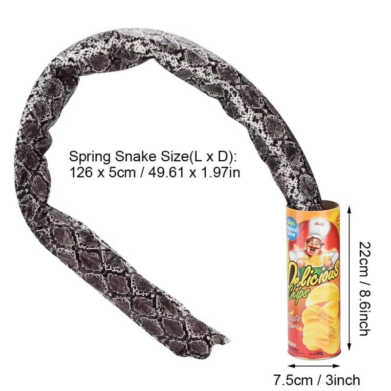 The Potato Chip Snake Can Jump Stage Magic Tricks Spring Snake Toy Jokes in A Can Gift