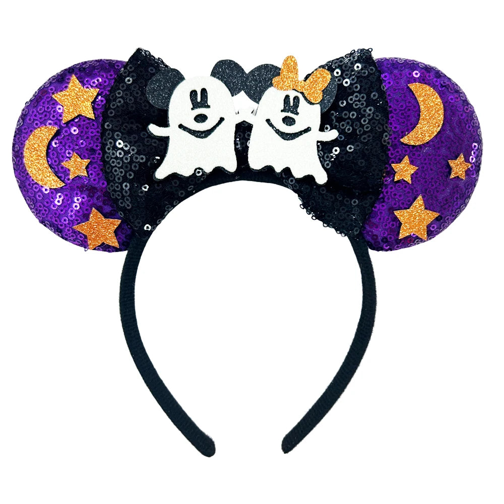 Newest Minnie Ears Headband Halloween Festival Party Sequins Bow Hair Accessories