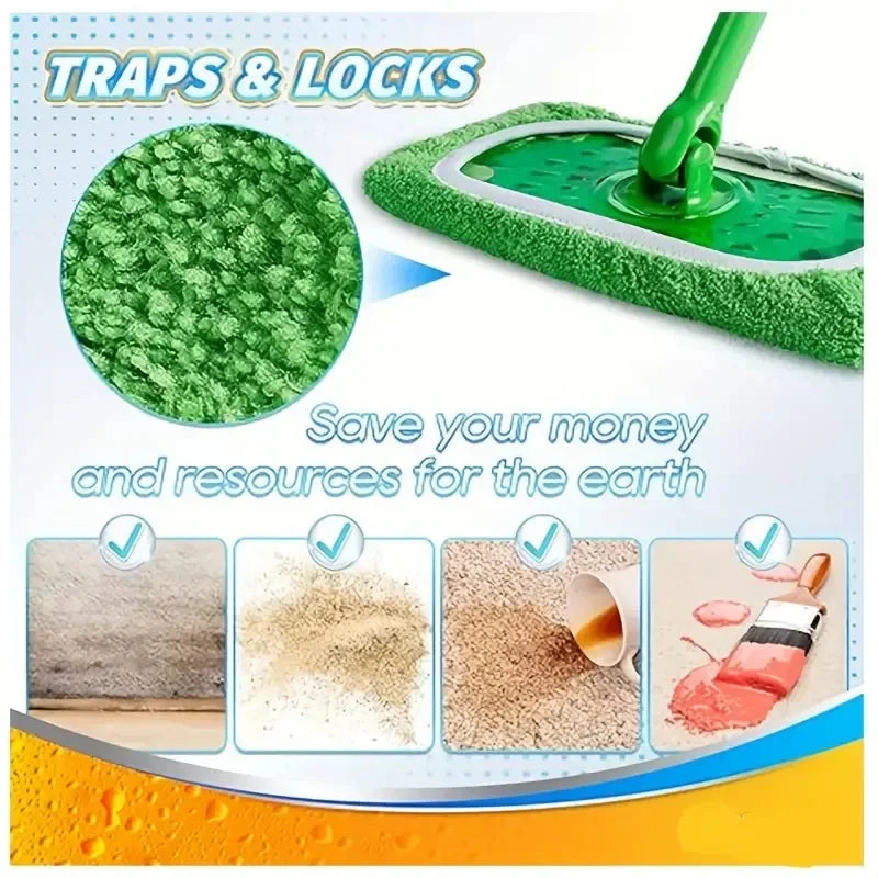 Sweeper Wet & Dry Cleaning Cloths Reusable Microfiber Head Washable Rag Towel