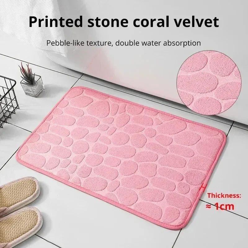 Memory Foam Embossed Velvet Carpet Mat