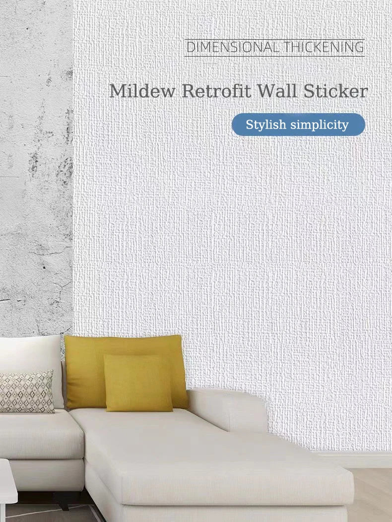 50cmX10m Linen 3D Foam Self-adhesive PVC Solid Color Waterproof Background Wall
