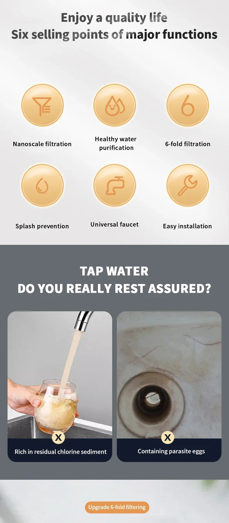 Water Faucet Filter Household Kitchen Home Mini Tap Water Clean Purifier