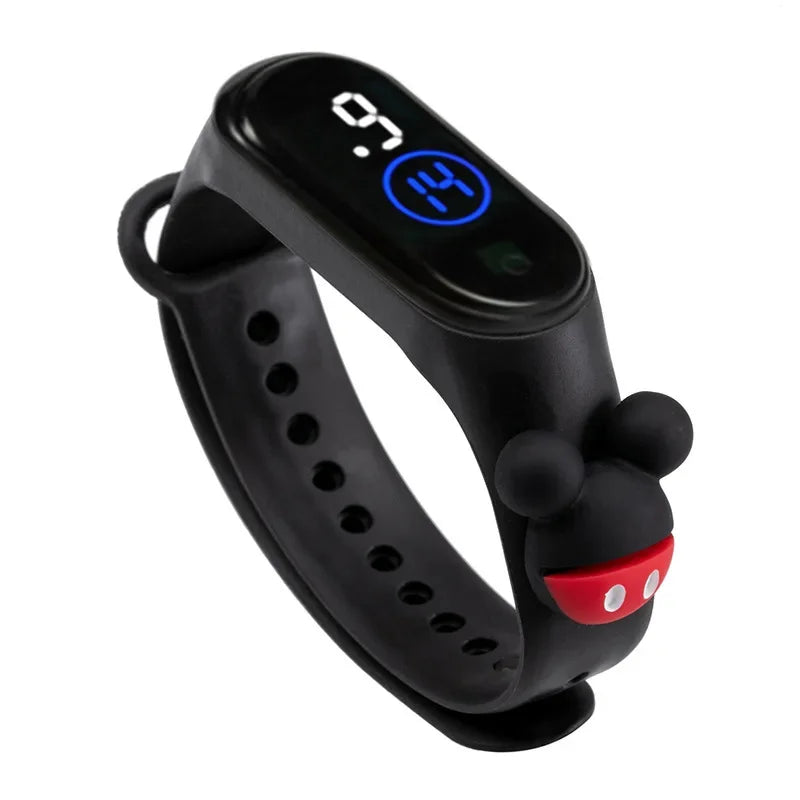 Disney Stitch Spider Man Cartoon Waterproof Watches For Kids LED Electronic Sport Watch