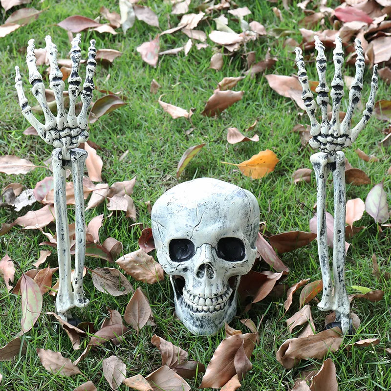 Halloween Home Decor Skeleton Head Outdoor Scary Props Realistic Skull Prank