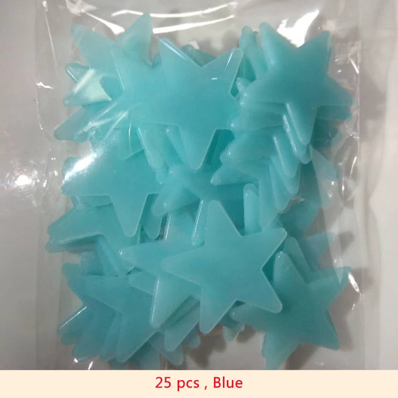 PVC Stars Glow Stickers Luminous In Dark Night Fluorescent Wall Art Decals For Kids