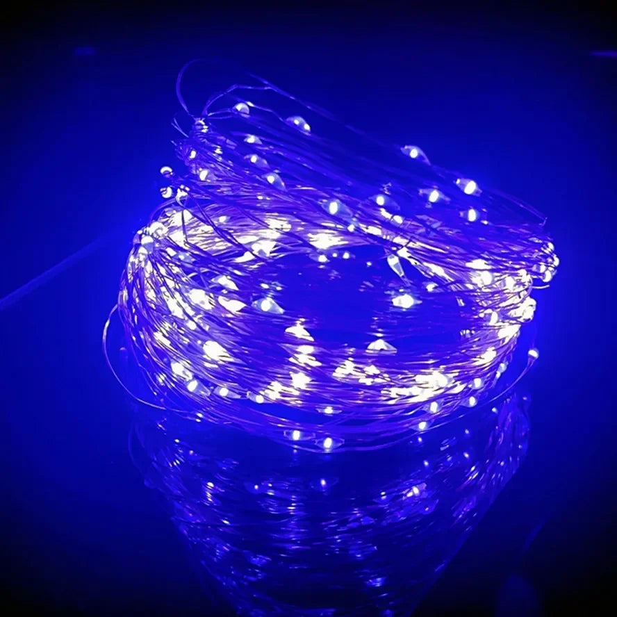 5/10/20M USB LED String Copper Silver Wire Garland Light Waterproof Fairy Decoration
