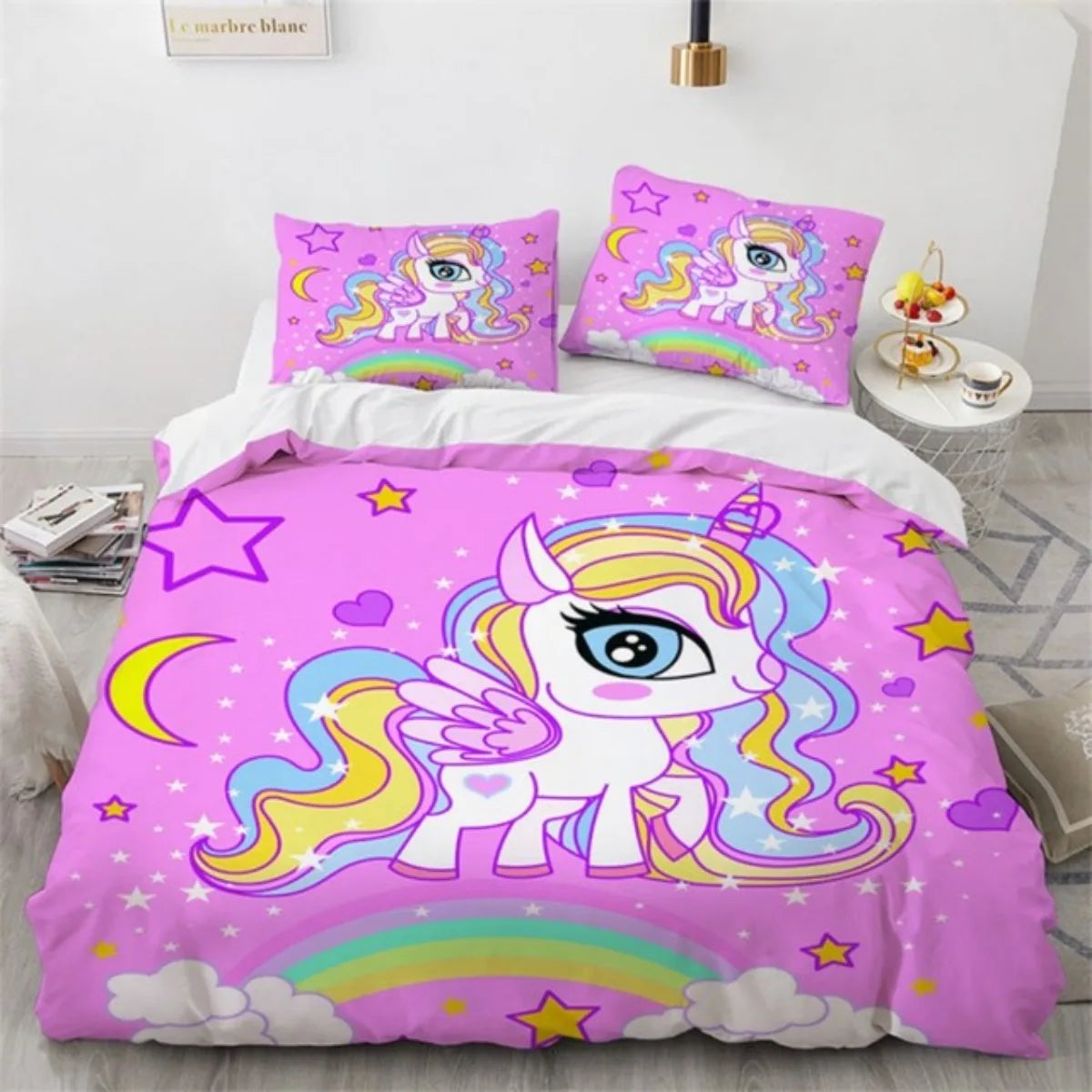 Rainbow Unicorn Bedding Set 3D Digital Printing