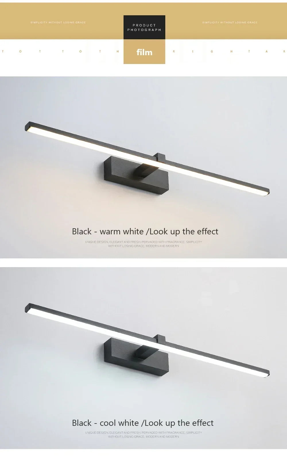 LED Bathroom Mirror Light, Modern Wall Sconce for Bedroom, Aluminum Decoration Lamp