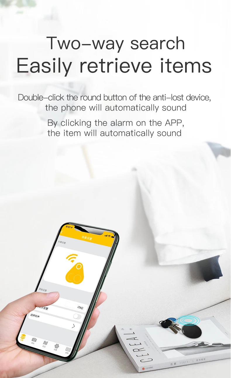 Mini GPS Locator AntiLost Alarm Wallet Keychain Bluetooth-Compatible Tracer