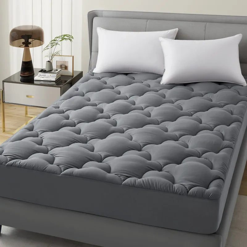 Mattress Pad Pillow Top Quilted Fitted Mattress Cover Mattress Protector Stretches Up 8-21