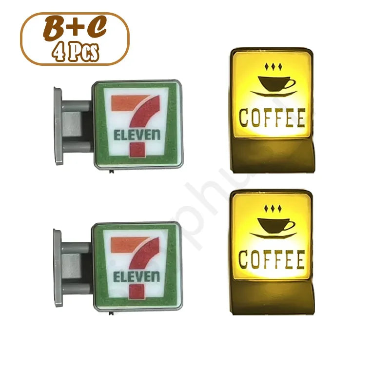 6 Styles 711 Store Light Sign Coffee Shop Magnetic Refrigerator Stickers