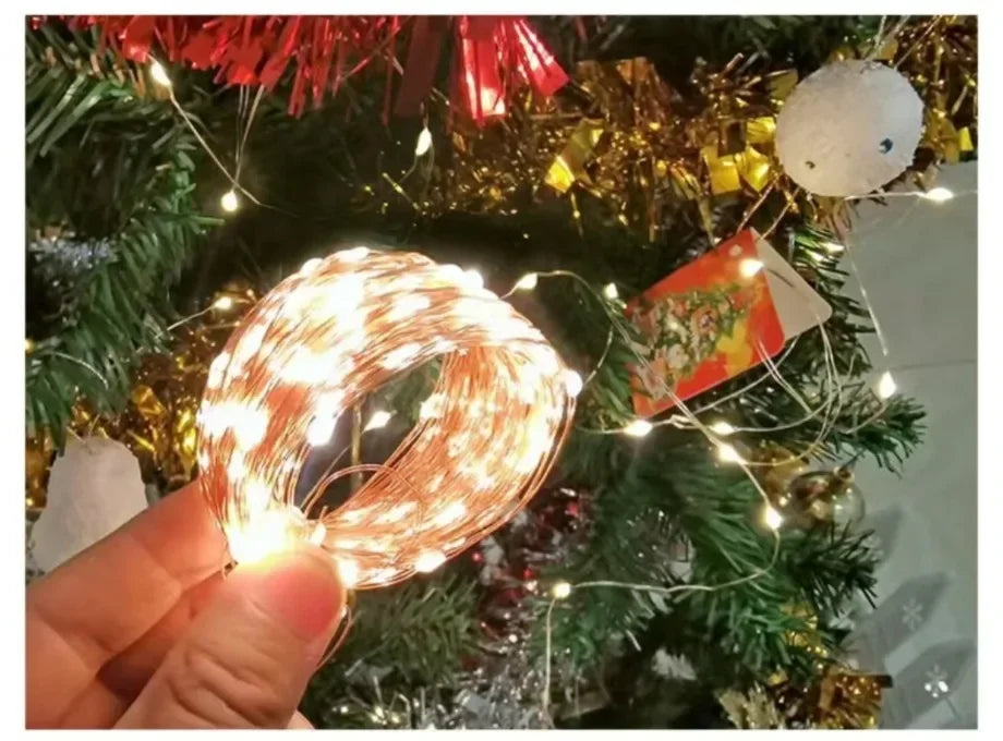 5/10/20M USB LED String Copper Silver Wire Garland Light Waterproof Fairy Decoration