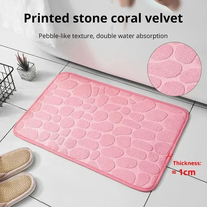 Memory Foam Embossed Velvet Carpet Mat