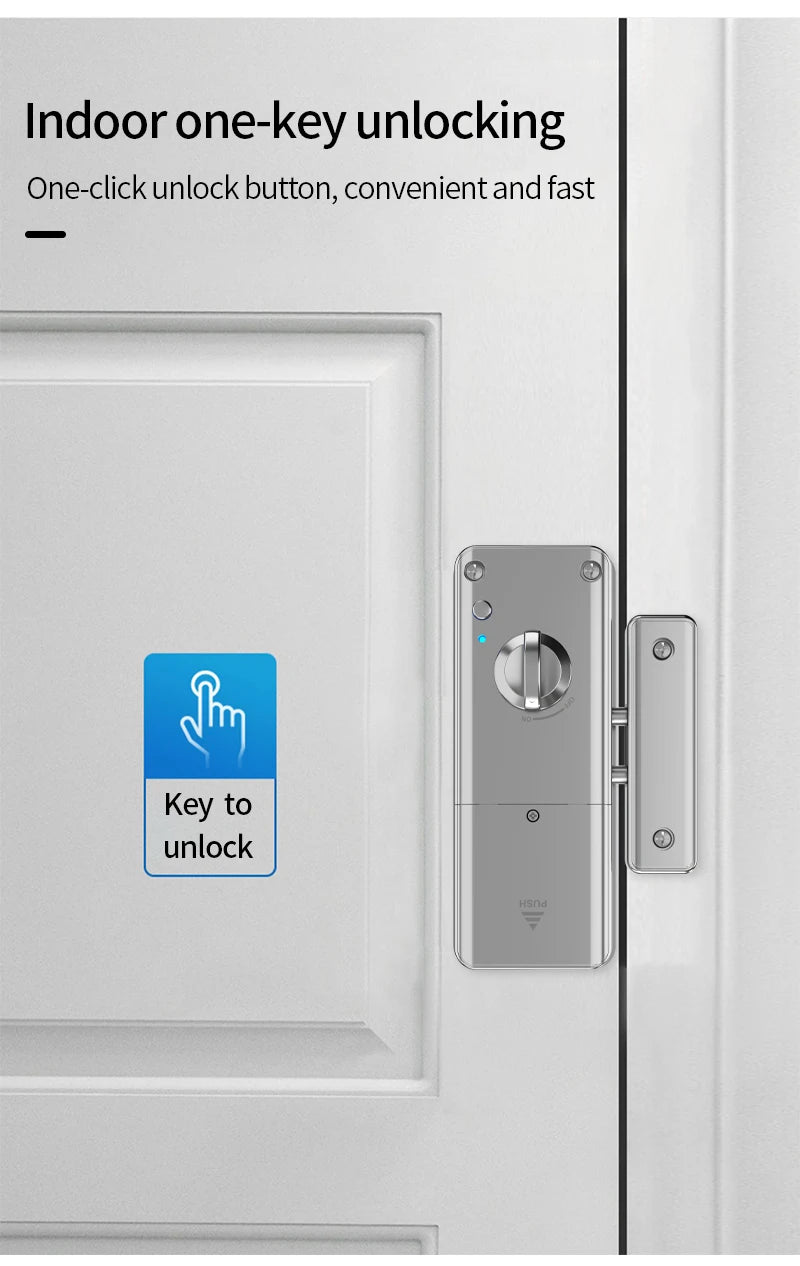 Home Smart Door Lock Handle Hidden Battery Anti Theft Electronic Keyless Lock