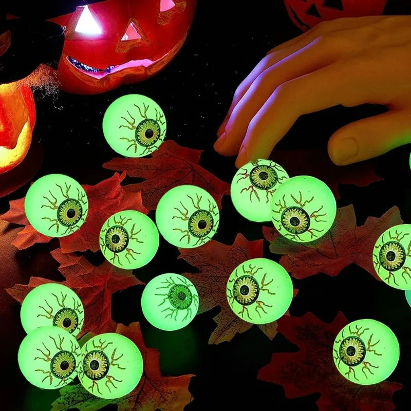 5/50PCS Luminous Bouncing Ball Halloween Glow in The Dark Toys Rubber Fake Eyeball