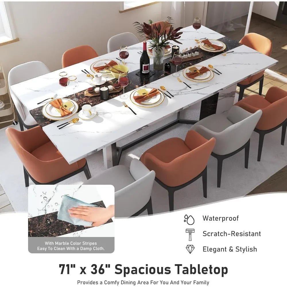 35in Marble-Color Wood Waterproof Tabletop