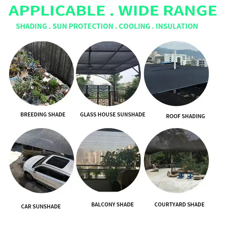 12PIN Sunshade Net Shading 70~80% Greenhouse Cover Mesh Fence Screen