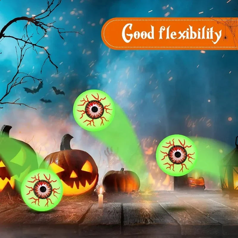 5/50PCS Luminous Bouncing Ball Halloween Glow in The Dark Toys Rubber Fake Eyeball