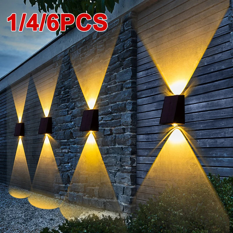 LED Outdoor Wall Solar Lights Waterproof Garden Wall Decoration For Patio Stair Corridor
