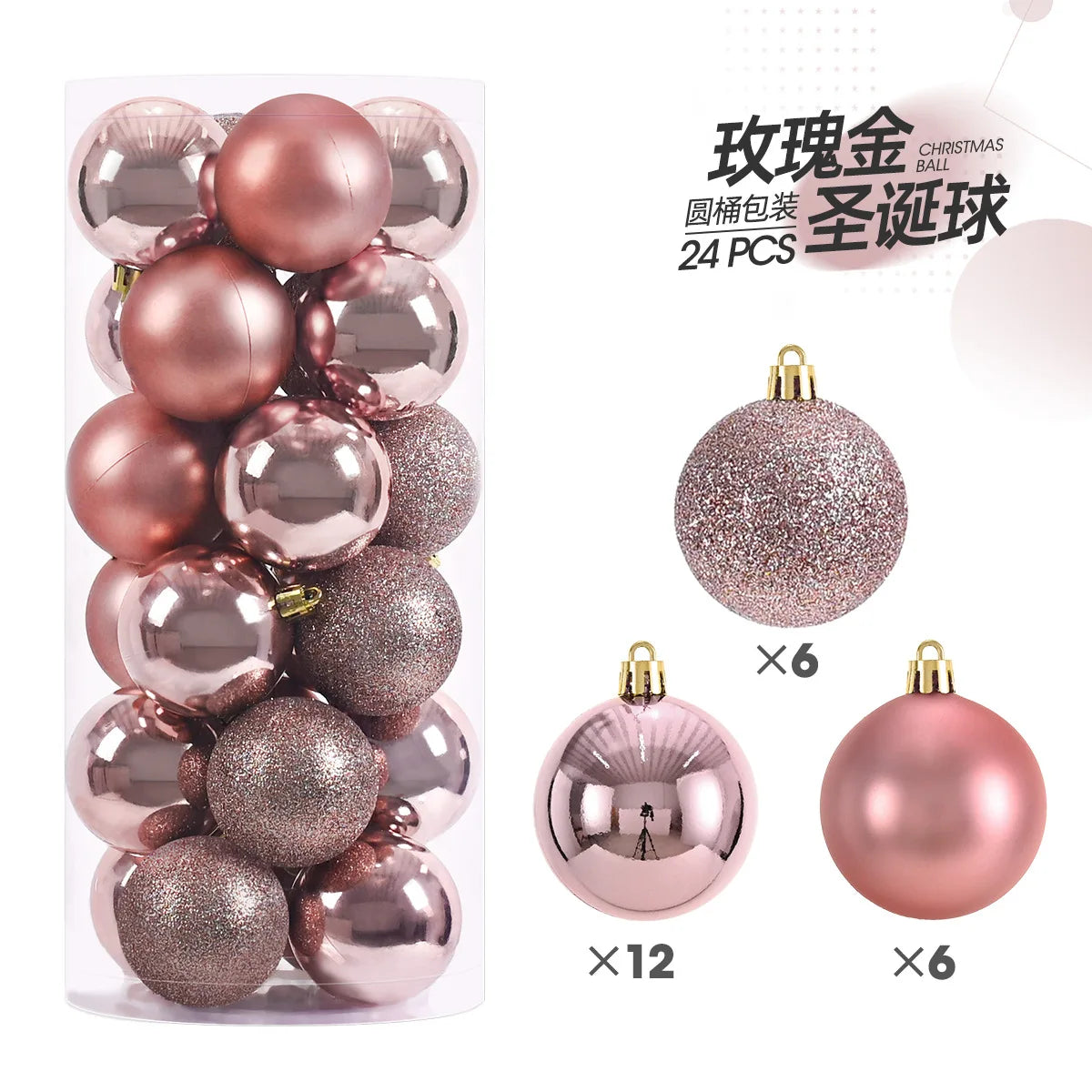 24pcs 3cm Christmas Balls Ornaments Tree Pendants