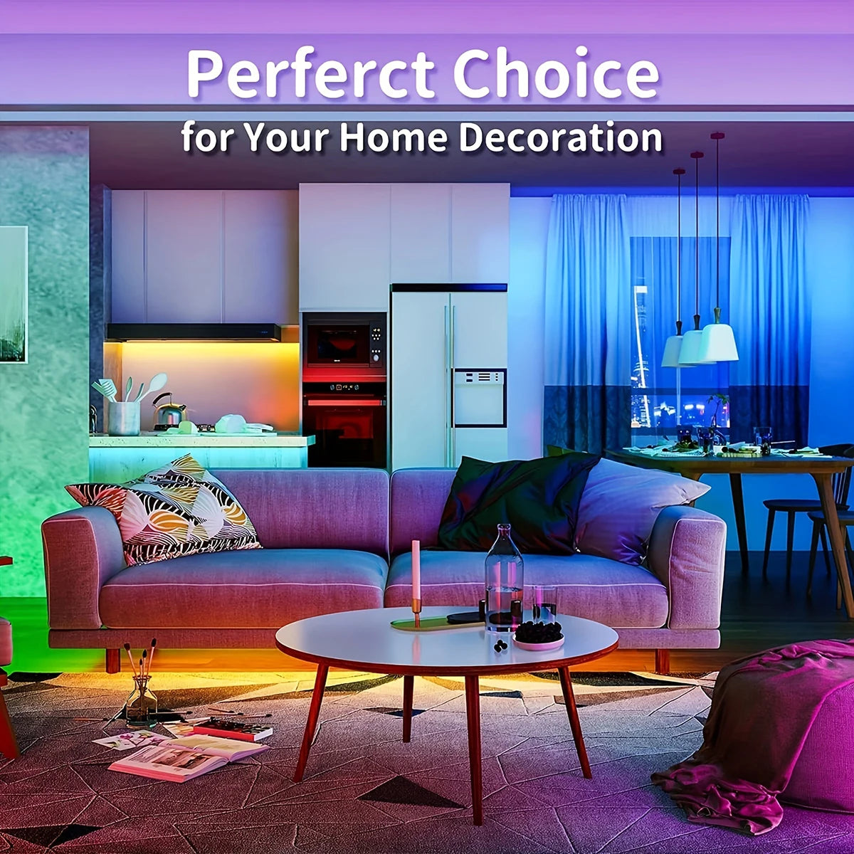 Led Strip Lights with 44 Key Remote Control RGB Tape Led Wall Room for Home
