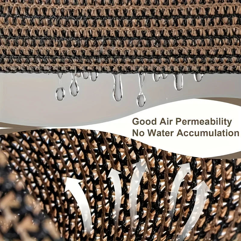 Durable Brown UV Protection Canopy - Outdoor Sun Shade Net - Travel, Picnics, and Pools