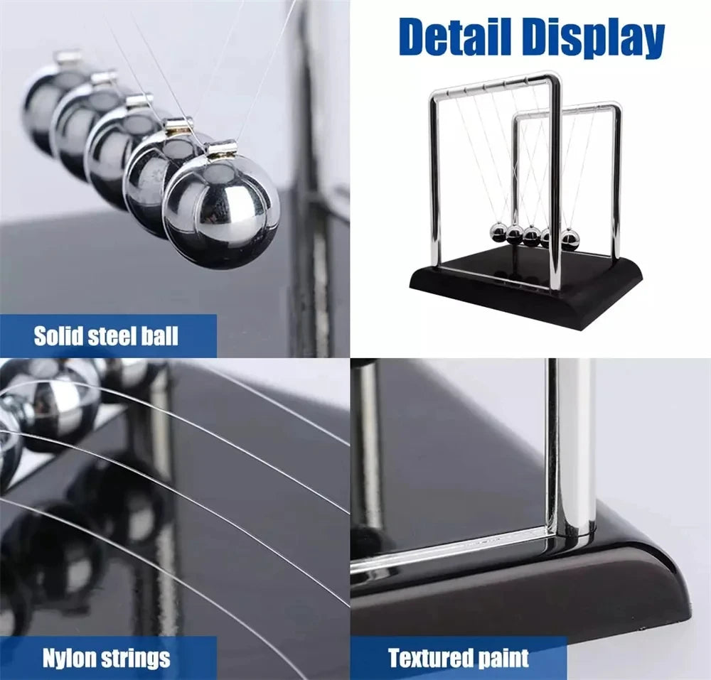 Newton's Cradle Balance Steel Ball Desk Toy Gravity Pendulum Teaching Supplies