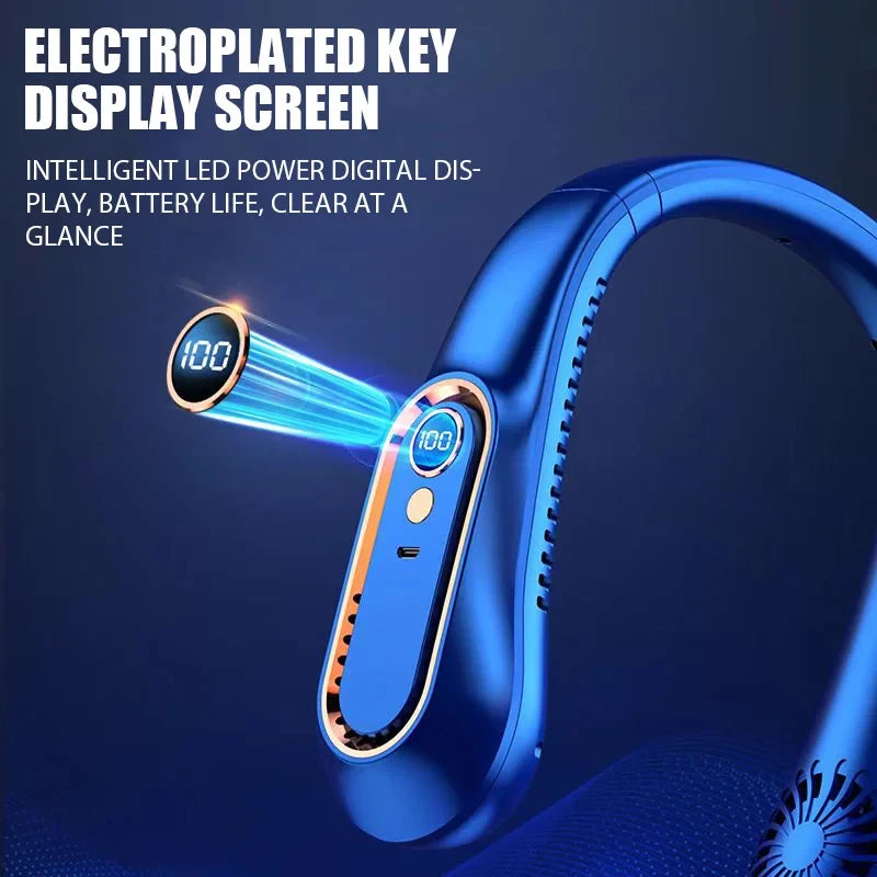 3000mAh Hanging Neck Fan Portable Bladeless Mini USB Rechargeable Electric Fan