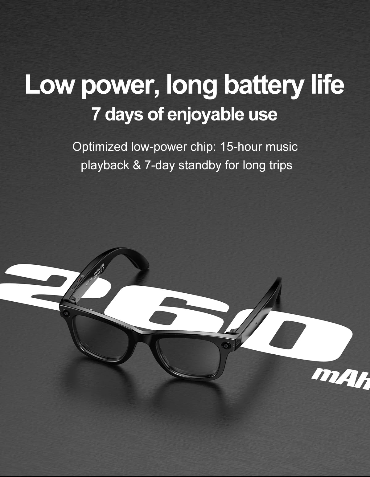 AI Camera Smart Glasses IP65 Waterproof Bluetooth for Call and Music Use ChatGPT