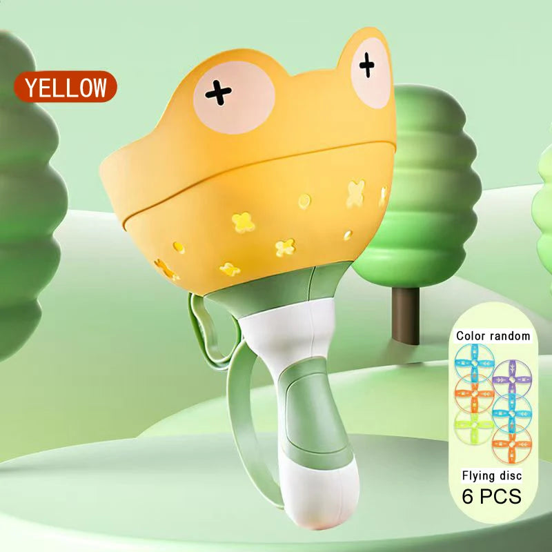 Pull String Flying Saucer Disc Launcher Kids Flying Toys