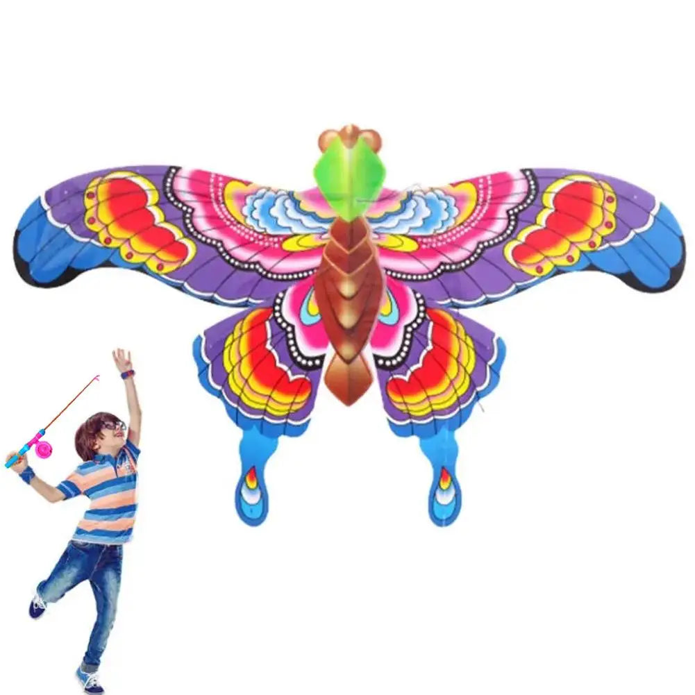Outdoor Toys Kite Hand Brake Fishing Rod Butterflies For Kids