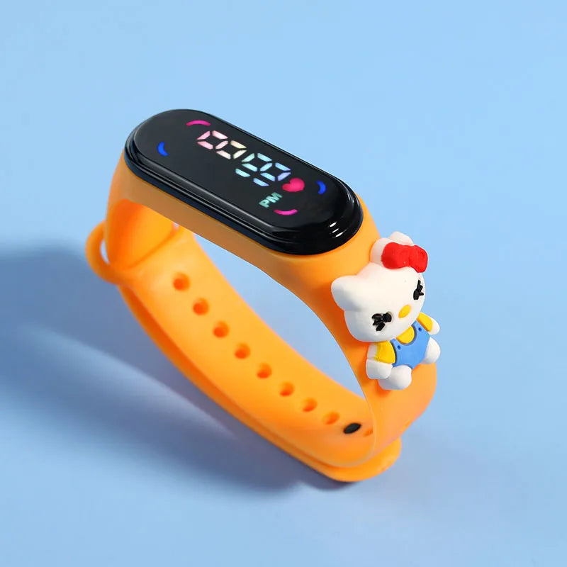 Disney Stitch Spider Man Cartoon Waterproof Watches For Kids LED Electronic Sport Watch