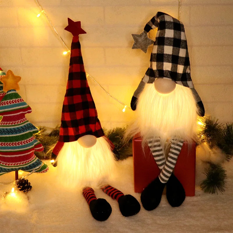 20/30cm LED Faceless Doll Elf Gnome with Lights Festive Decoration Home Navidad Gift