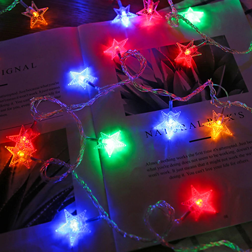 LED String Outdoor Star Chain Lights Bulb Fairy Lights for Home Garden Christmas Decor