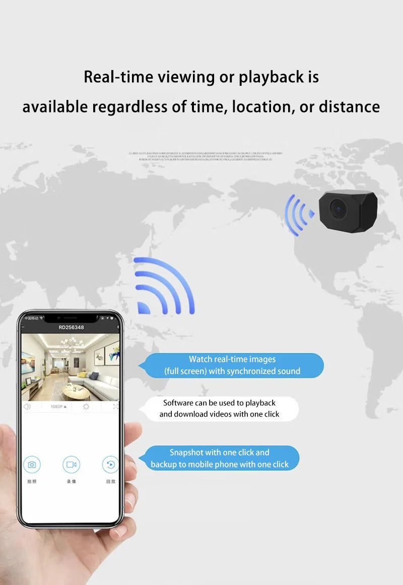 HD Mini Camera WiFi IP/AP Remote Monitoring Lightweight Portable Camcorder